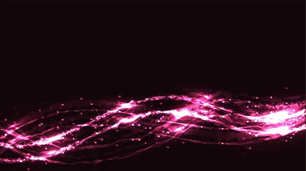 Energía violeta abstracta que brilla brillante fuego coloreado neón moteado que brilla mágico hermoso patrón de figura de las bandas de ondas de líneas de chispeante cósmico. El fondo. Ilustración vectorial — Archivo Imágenes Vectoriales