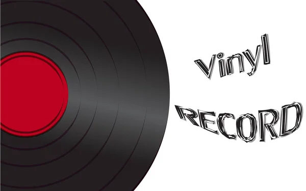Hudební zvuk je starý starožitný vinyl záznam vintage retro bokovky a nápisem vinyl záznam na pozadí — Stockový vektor