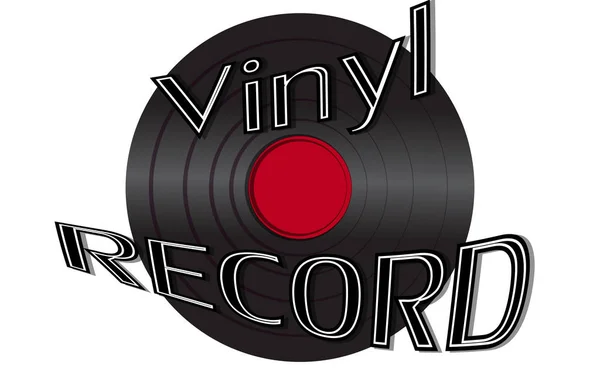 Musical audio ist eine alte Retro-Hipster antike Vinyl-Schallplatte und eine Inschrift Vinyl-Schallplatte auf dem Hintergrund — Stockvektor