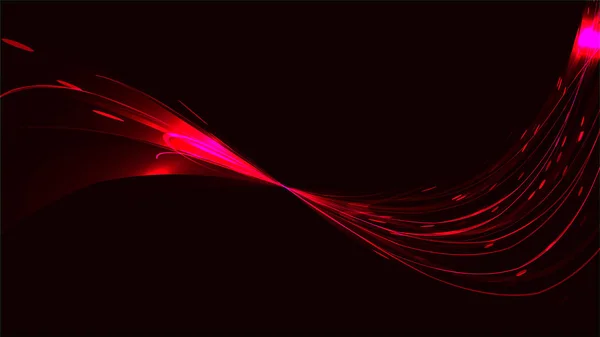 赤抽象的な明るい魔法宇宙明るく輝く光テクスチャ背景ストリップ、エネルギッシュなライン、スレッドの一緒に絡み合っているし、スペースをコピーします。ベクトル図 — ストックベクタ
