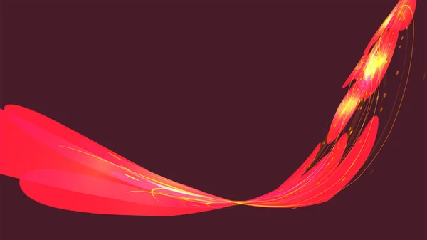 Rode abstract heldere magische kosmische heldere gloeiende lichte textuur achtergrond van strips, energieke lijnen, draden samen met elkaar verweven en kopieer ruimte. Vectorillustratie — Stockvector
