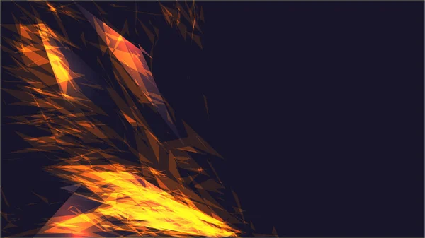 Amarillo abstracto digital de alta tecnología mágica energía cósmica eléctrica brillante luz brillante textura fondo de vidrio geométrico abeto triángulos de vidrio y espacio de copia. Vector — Vector de stock