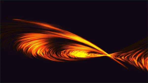 Gelbe abstrakte digitale High-Tech-magische kosmische Energie elektrische hell leuchtende Lichttextur Hintergrund der Streifen, energetische Linien, Fäden miteinander verflochten und kopieren Raum. Vektor — Stockvektor