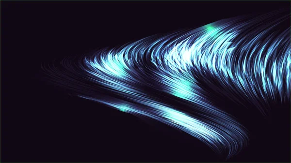 Elektrik parlak parlayan ışık doku arka planını şeritler, enerjik çizgiler, konu birlikte iç içe ve uzay kopya mavi soyut dijital teknoloji büyülü kozmik enerji. Vektör