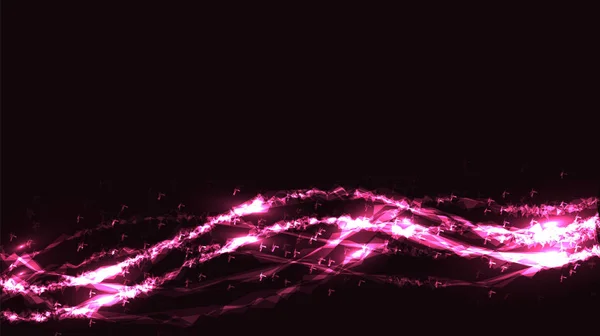 Rose abstrait numérique high-tech magique énergie cosmique électrique lumineux lumineux texture arrière-plan de verre géométrique en sapin triangles de verre et l'espace de copie. Vecteur . — Image vectorielle