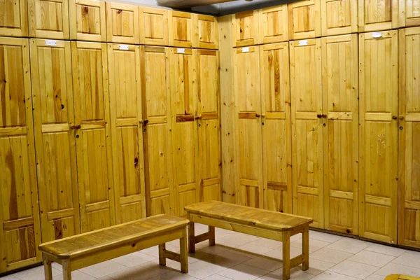 Room, locker room for workers with individual lockers for changing clothes in an industrial plant