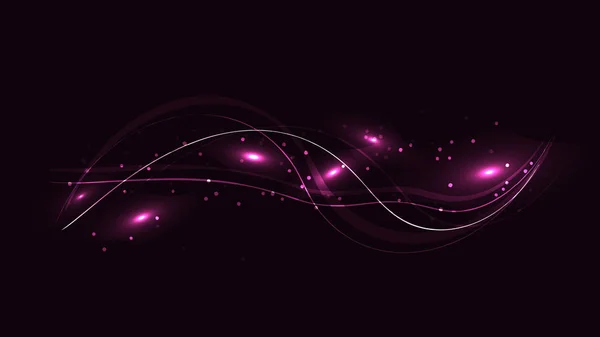 Texture viola, astratto incandescente magico energico gentile bella potente sfondo con linee scintillanti di strisce di onde — Vettoriale Stock