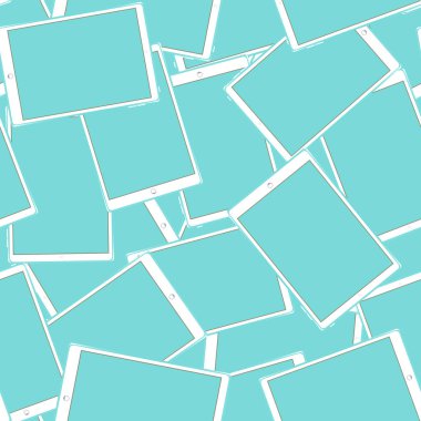 Doku, akıllı modern akıllı dokunmatik tablet bilgisayarların dijital hacimsel ile seamless modeli büyük ekran mobil cihazlar ile gerçekçi. Arka plan. Vektör çizim