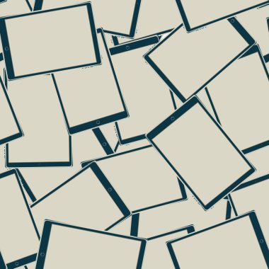 Doku, akıllı modern akıllı dokunmatik tablet bilgisayarların dijital hacimsel ile seamless modeli büyük ekran mobil cihazlar ile gerçekçi. Arka plan. Vektör çizim