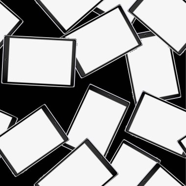 Doku, akıllı modern akıllı dokunmatik tablet bilgisayarların dijital hacimsel ile seamless modeli büyük ekran mobil cihazlar ile gerçekçi. Arka plan. Vektör çizim