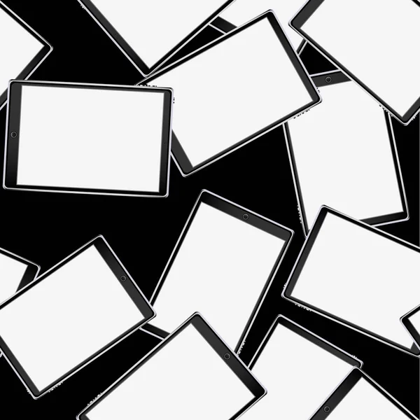 Doku, akıllı modern akıllı dokunmatik tablet bilgisayarların dijital hacimsel ile seamless modeli büyük ekran mobil cihazlar ile gerçekçi. Arka plan. Vektör çizim