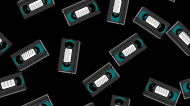 Doku, seamless modeli eski, gri antika analog hipster film video kaset için bir video kaydedici ile film izlemek için manyetik bir film şaraplar.