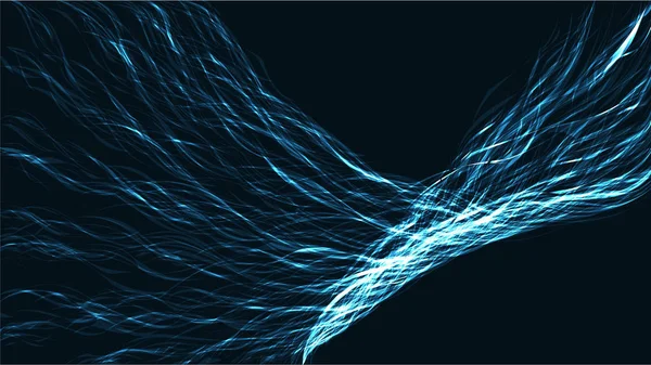 Textury modré různé abstraktní jasně zářící duhové elektrické mystické magické energie vlny a pruhy linky. Na pozadí. Vektorové ilustrace — Stockový vektor