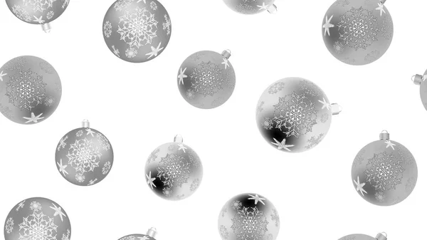 Святкова красива різдвяна зимова текстура, подарункова обгортка безшовного візерунка на Новий рік з чорно-білих кульок, різдвяні прикраси з візерунком сніжинок. Векторний фон — стоковий вектор