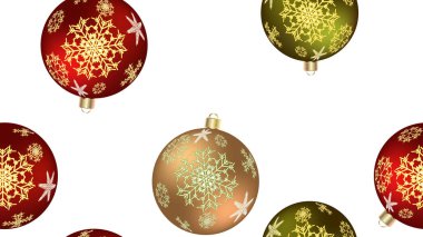 Festival güzel Noel Kış doku, topları, Noel ağacı süslemeleri kar taneleri bir deseni ile seamless modeli için yeni yıl--dan çok renkli kaydırma hediye yuvarlak. Vektör arka plan