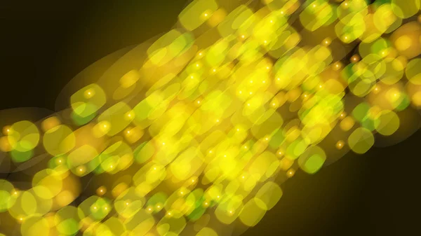 Schöne abstrakte gelb leuchtende glänzende Farbtextur verschwimmt mit Bokeh-Effekt aus Kreisen und Linien, geometrischen Formen und Kopierraum. Hintergrund. Vektorillustration — Stockvektor