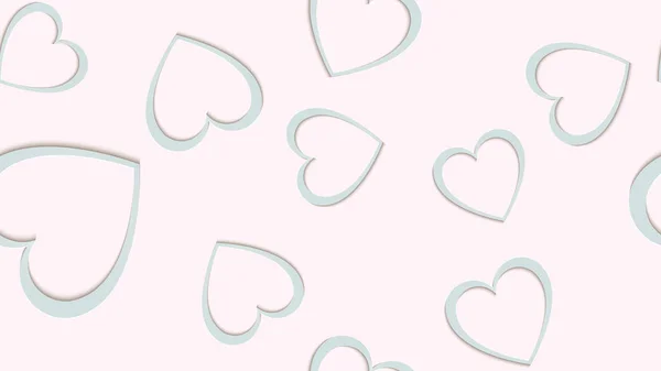Textura, patrón sin costuras de blanco 3d corazones volumétricos cortados de papel con una sombra que cae al día de San Valentín y copiar el espacio sobre un fondo blanco. Ilustración vectorial — Vector de stock