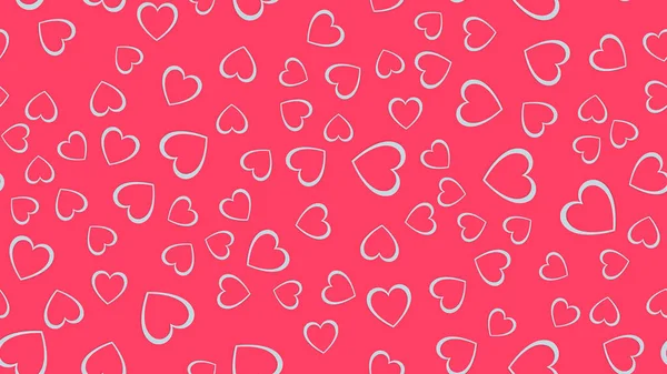 Textura, patrón sin costuras de blanco 3d corazones volumétricos cortados de papel con una sombra que cae al día de San Valentín y copiar el espacio sobre un fondo rosa. Ilustración vectorial — Vector de stock
