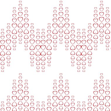 Doku deseninin kırmızı şenlikli Kalplerin bir dalga, Sevgililer günü, anneler günü, kadınlar günü ve kopya alanı beyaz bir arka plan üzerinde zikzak düzenlenmiştir. Vektör çizim