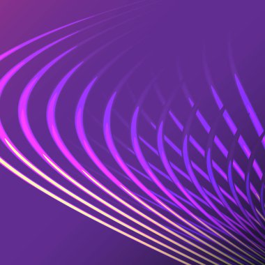 Güzel mor pembe soyut büyülü enerji elektrik sarmal çizgiler, çizgili, sopa, parlak mor bir arka plan üzerinde parlayan çubuklar kozmik yangın kafesler bükülmüş. Vektör çizim. Doku
