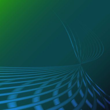 Güzel mavi soyut sihirli enerji elektrik sarmal çizgiler, şeritler, sopa, mavi bir arka plan üzerinde parlayan parlayan çubuklar kozmik yangın kafesler bükülmüş. Vektör çizim. Doku