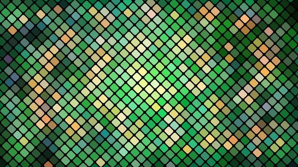 Разноцветный абстрактный фон зеленых квадратов, ромбов, прямоугольников плитки, мозаики со швами светящейся магической энергии блестящими ярко красивыми. Векторная иллюстрация. Текстура — стоковый вектор