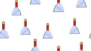 Doku, kırmızı metal spatulalar, mala, alçı tamir, beyaz bir arka plan üzerinde inşaat araçları dikişsiz soyut desen. Vektör