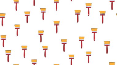 Doku, inşaat boya doğal fırçalar onarım için yün yapılmış, beyaz bir arka plan üzerinde duvarlar boyama sorunsuz soyut desen. Vektör çizimi