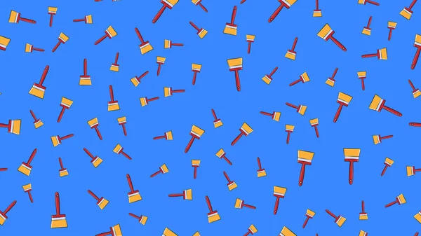 Doku, inşaat boya doğal fırçalar onarım için yün yapılmış, mavi bir arka plan üzerinde duvar boyama sorunsuz soyut desen. Vektör çizimi