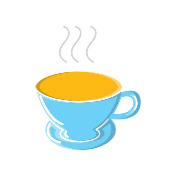 Un vaso de fuerte espresso americano rápido aromático vigorizante en una taza de cerámica con un icono de mango sobre un fondo blanco. Ilustración vectorial — Vector de stock