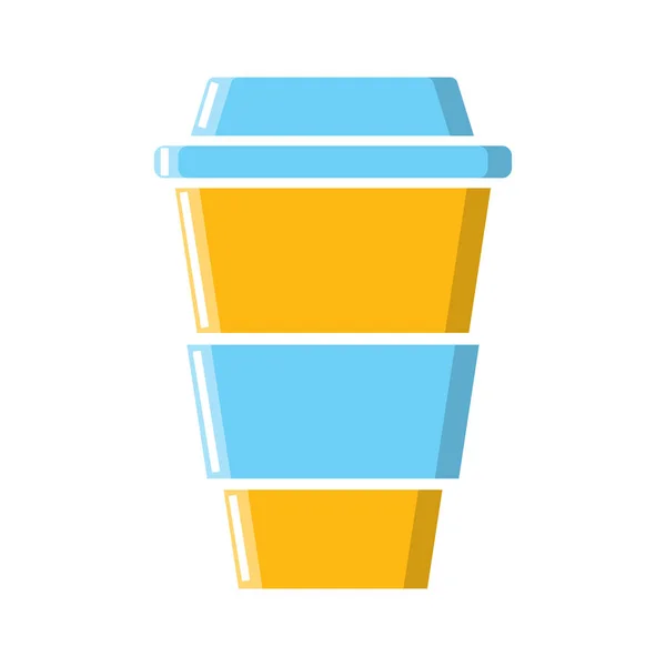 Un vaso de café rápido fragante vigorizante fuerte en un icono de taza de cartón para llevar sobre un fondo blanco. Ilustración vectorial — Vector de stock