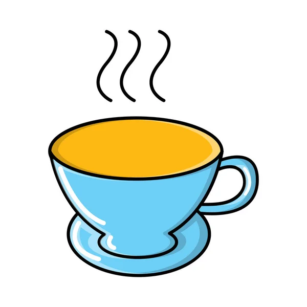 Un vaso de fuerte espresso americano rápido aromático vigorizante en una taza de cerámica con un icono de mango sobre un fondo blanco. Ilustración vectorial — Archivo Imágenes Vectoriales