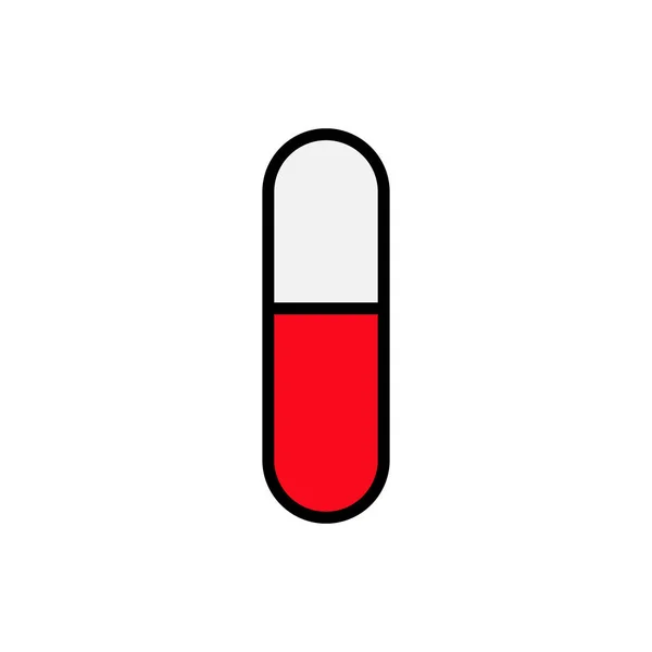 Medicinali capsule ovali vuote farmaceutiche curative per il trattamento di malattie, una semplice icona su sfondo bianco. Illustrazione vettoriale — Vettoriale Stock