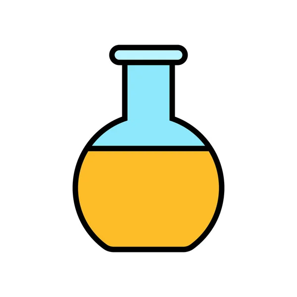 Recherche médicale bécher de verre, fiole, éprouvette pour la recherche en laboratoire, l'étude des médicaments scientifiques, une icône simple sur un fond blanc. Illustration vectorielle — Image vectorielle