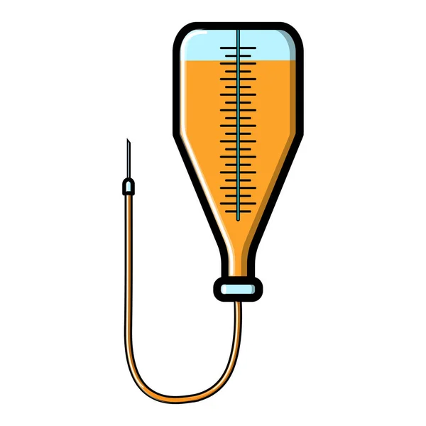 Dropper farmacêutico médico com uma agulha e um cateter para o tratamento de doenças com medicamentos, ícone em um fundo branco. Ilustração vetorial — Vetor de Stock