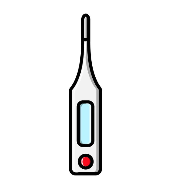 Medicinsk Elektronisk termometer för att mäta kroppstemperatur, ikon på en vit bakgrund. Vektor illustration — Stock vektor