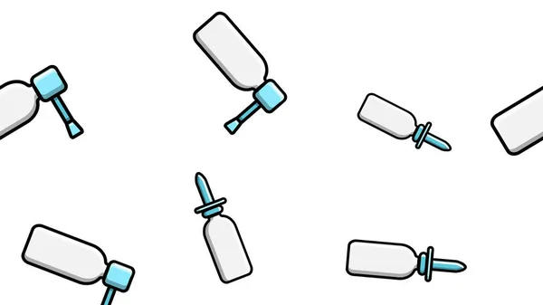 Nahtlose Muster endlose Textur von weißen medizinischen pharmazeutischen Nasensprays für die Nase auf weißem Hintergrund. Vektorillustration — Stockvektor