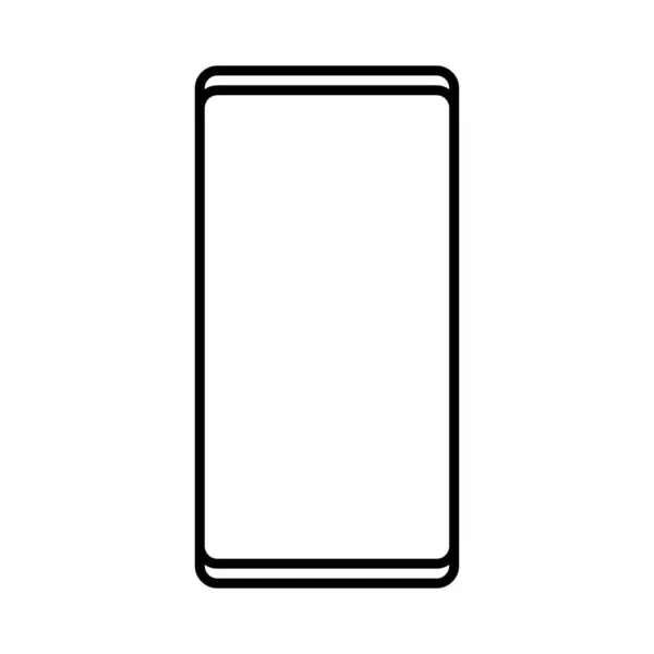 Ilustração vetorial de um ícone digital moderno preto e branco de um smartphone digital inteligente celular retangular com isolamento em fundo branco. Conceito: tecnologias digitais computacionais —  Vetores de Stock