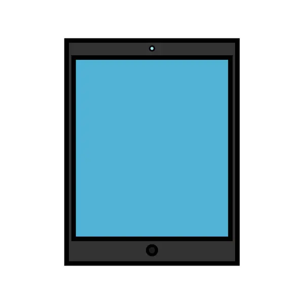 Vector illustratie van een plat pictogram eenvoudige moderne digitale digitale rechthoekige mobiele Tablet geïsoleerd op witte achtergrond. Concept: computer digitale technologieën — Stockvector