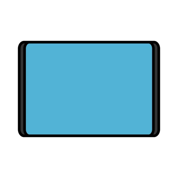 Ilustración vectorial de un icono plano simple tableta móvil digital digital digital rectangular aislada sobre fondo blanco. Concepto: tecnologías digitales informáticas — Vector de stock