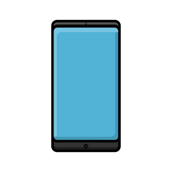 Vector illustration of a flat icon of a modern digital digital smart rectangular smartphone mobile phone with isolated on white background. Concept: computer digital technologies — Stock Vector