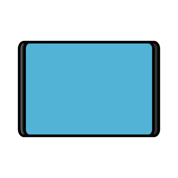 Ilustración vectorial de un icono plano de una tableta móvil digital digital rectangular moderna aislada sobre fondo blanco. Concepto: tecnologías digitales informáticas — Vector de stock
