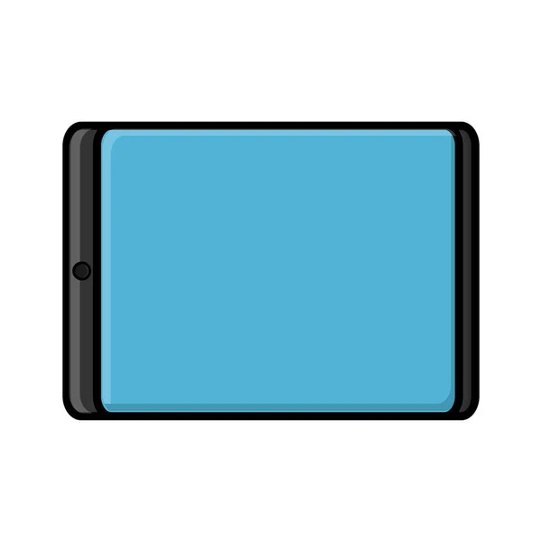 Ilustración vectorial de un icono plano de una tableta móvil digital digital rectangular moderna aislada sobre fondo blanco. Concepto: tecnologías digitales informáticas — Archivo Imágenes Vectoriales