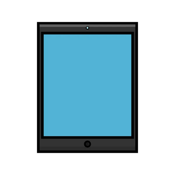 Ilustração vetorial de um ícone plano de um tablet móvel retangular digital moderno isolado em fundo branco. Conceito: tecnologias digitais computacionais — Vetor de Stock