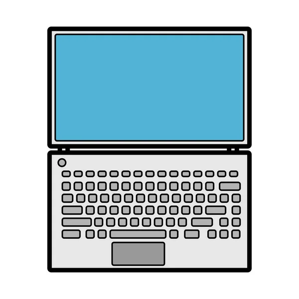 Vector illustration of white flat icon simple modern digital digital rectangular laptop with keyboard isolated on white background. Concept: computer digital technologies — Stock Vector