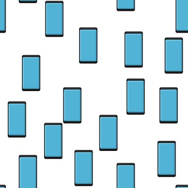 Beyaz bir arka plan üzerinde izole cihazın düz tarzında yeni dijital cep telefonlarının modern gadget'lar Doku sorunsuz desen. Vektör 