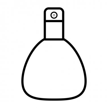 Siyah ve beyaz simge basit bir doğrusal şık çekici kozmetik, parfüm ile cam şişe, adicolon, hoş bir koku ve güzellik rehberlik ile tuvalet suyu. Vektör Illustration