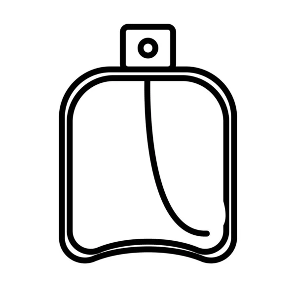 Чорно-біла ікона це проста лінійно модна гламурна косметика, скляна пляшка з парфумами, адцилоном, туалетною водою з приємним запахом і орієнтуванням на красу. Векторні ілюстрації — стоковий вектор