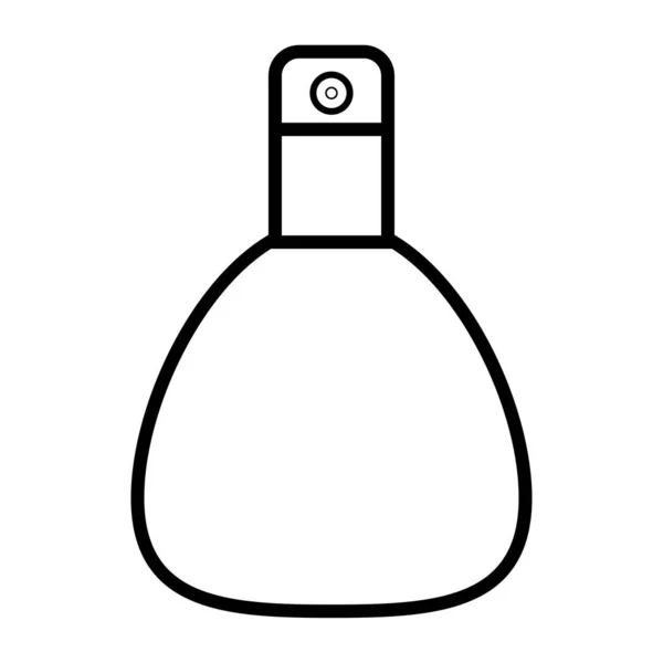 Icono en blanco y negro es un simple lineal de moda cosméticos glamorosos, botella de vidrio con perfume, adicolon, agua de baño con un agradable olor y guía de belleza. Ilustración vectorial — Archivo Imágenes Vectoriales