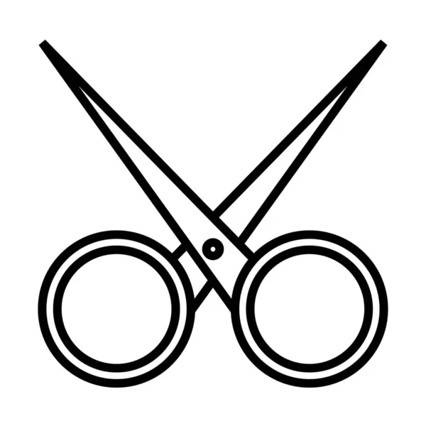 Czarno-biała prosta liniowa ikona modnej efektowny ostry metal Fryzjerstwo, nożyczki do paznokci do cięcia paznokci, robi włosy i porady piękno. Ilustracja wektorowa — Wektor stockowy